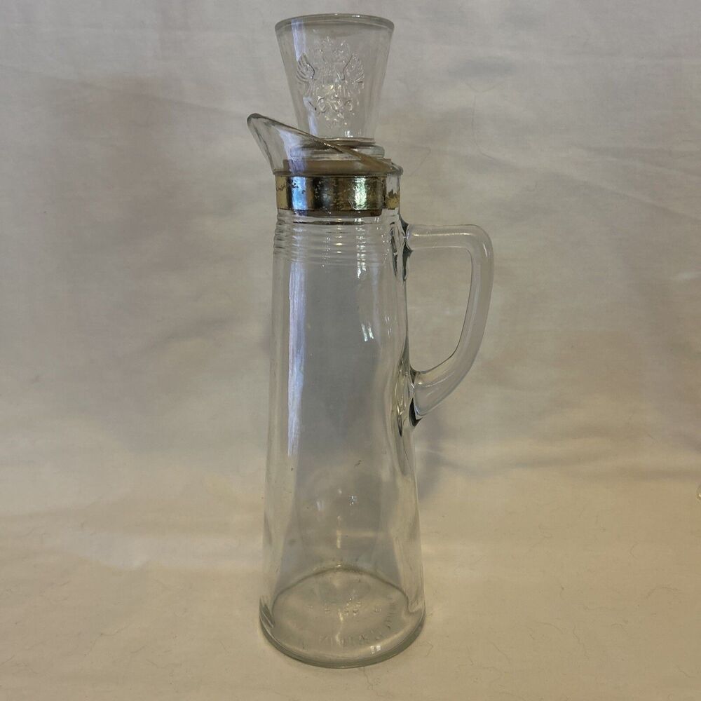 Vintage Juice OR Wine - Stylish LIQUOR DECANTER w/GOLD Trim & EAGLE on STOPPER